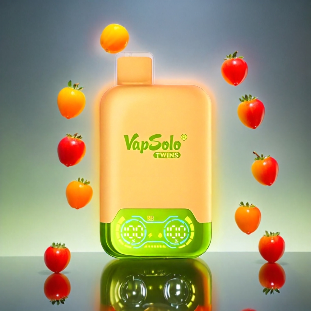 Vapsolo Twins 20000 Puffs Schweiz Großhandel – 40 ml E-Liquid, 20mg/ml oder 50mg/ml, Typ-C, Orange Mango Wassermelone & Red Bull