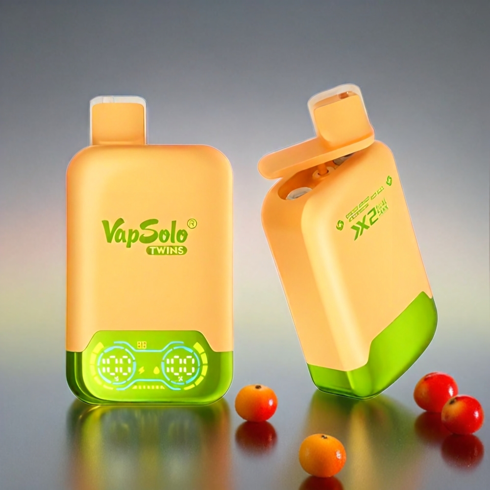 Vapsolo Twins 20000 Puffs Schweiz Großhandel – 40 ml E-Liquid, 20mg/ml oder 50mg/ml, Typ-C, Orange Mango Wassermelone & Red Bull