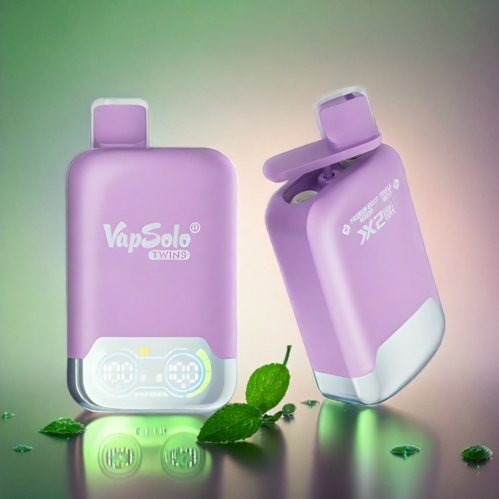 Vapsolo Twins 20000 Puffs Schweiz Großhandel – 40 ml E-Liquid, 2 Oil Tanks, Type-C – Passionsfrucht Mojito & Triple Minze