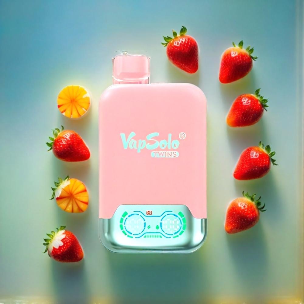 Vapsolo Twins 20000 Puffs Schweiz Großhandel – 40ml E-Liquid, 20mg/ml & 50mg/ml, Erdbeer-Eis & Mango-Pfirsich-Wassermelone