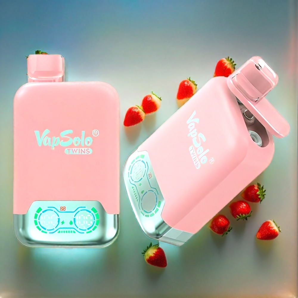 Vapsolo Twins 20000 Puffs Schweiz Großhandel – 40ml E-Liquid, 20mg/ml & 50mg/ml, Erdbeer-Eis & Mango-Pfirsich-Wassermelone