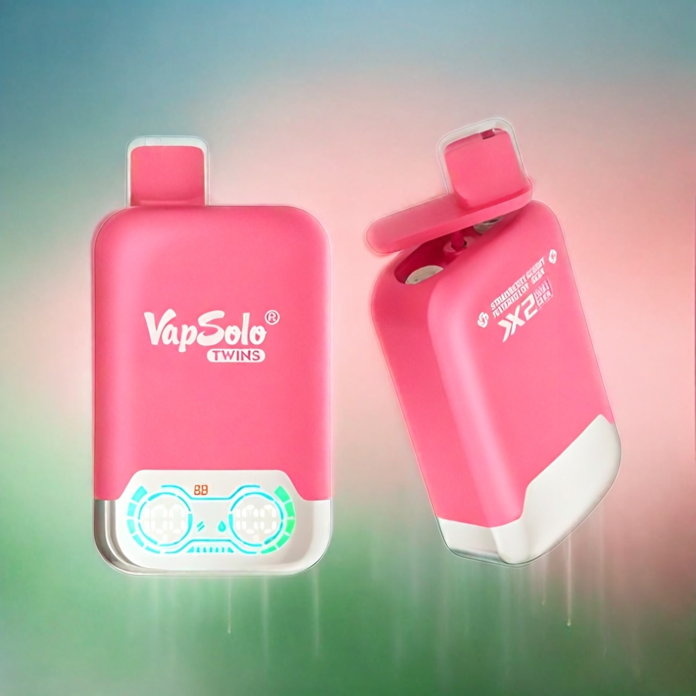 Vapsolo Twins 20000 Puffs Schweiz Großhandel – 40ml E-Liquid, 20mg/ml oder 50mg/ml, Erdbeer-Wassermelone & Gummibärchen Geschmack, Typ-C Ladeanschluss