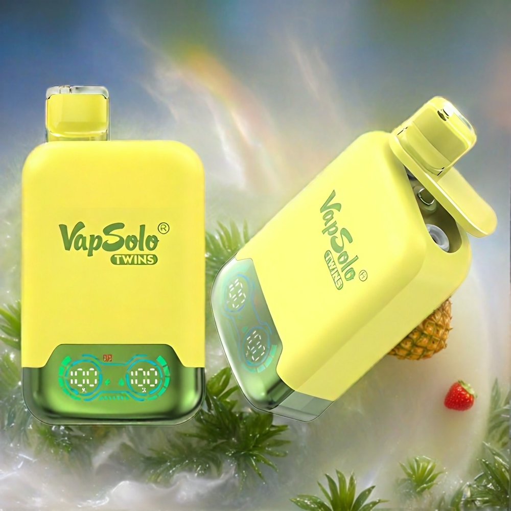 Vapsolo Twins 20000 Puffs Schweiz Großhandel – 40ml E-Liquid, 20mg/ml oder 50mg/ml, Typ-C Laden, Ananas Kokos & Erdbeer Banane
