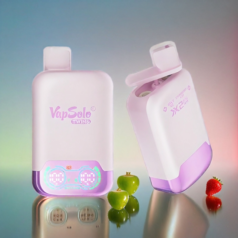 Vapsolo Twins 20000 Puffs Schweiz Großhandel – Grape Ice & Strawberry Kiwi, 40 ml, 20mg/ml oder 50mg/ml, Type-C