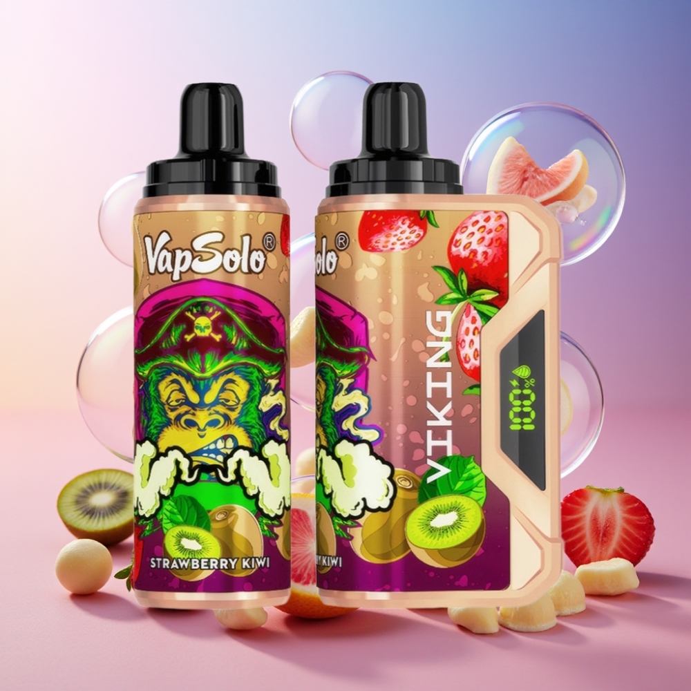 VapSolo VIKING 12000 Puffs Einweg-Vape Erdbeer-Kiwi, 22ml E-Liquid, 20/50 mg/ml, Schweiz Großhandel