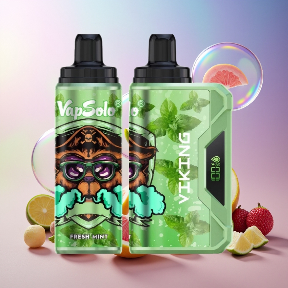 VapSolo VIKING 12000 Puffs Einweg-Vape Frische Minze, 22ml E-Liquid, 20/50 mg/ml, Schweiz Großhandel