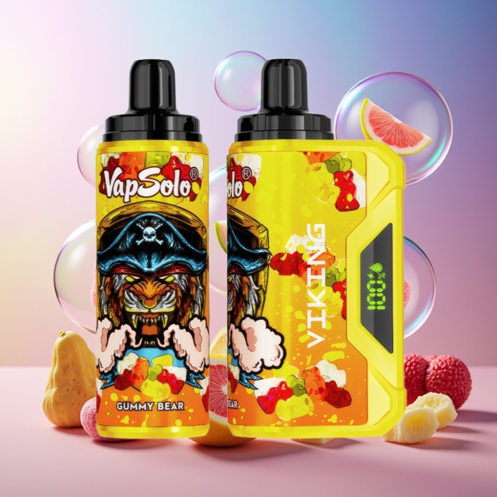 VapSolo VIKING 12000 Puffs Einweg-Vape Gummibär (22ml, 20/50 mg/ml, Typ-C, LED-Display) Schweiz Großhandel