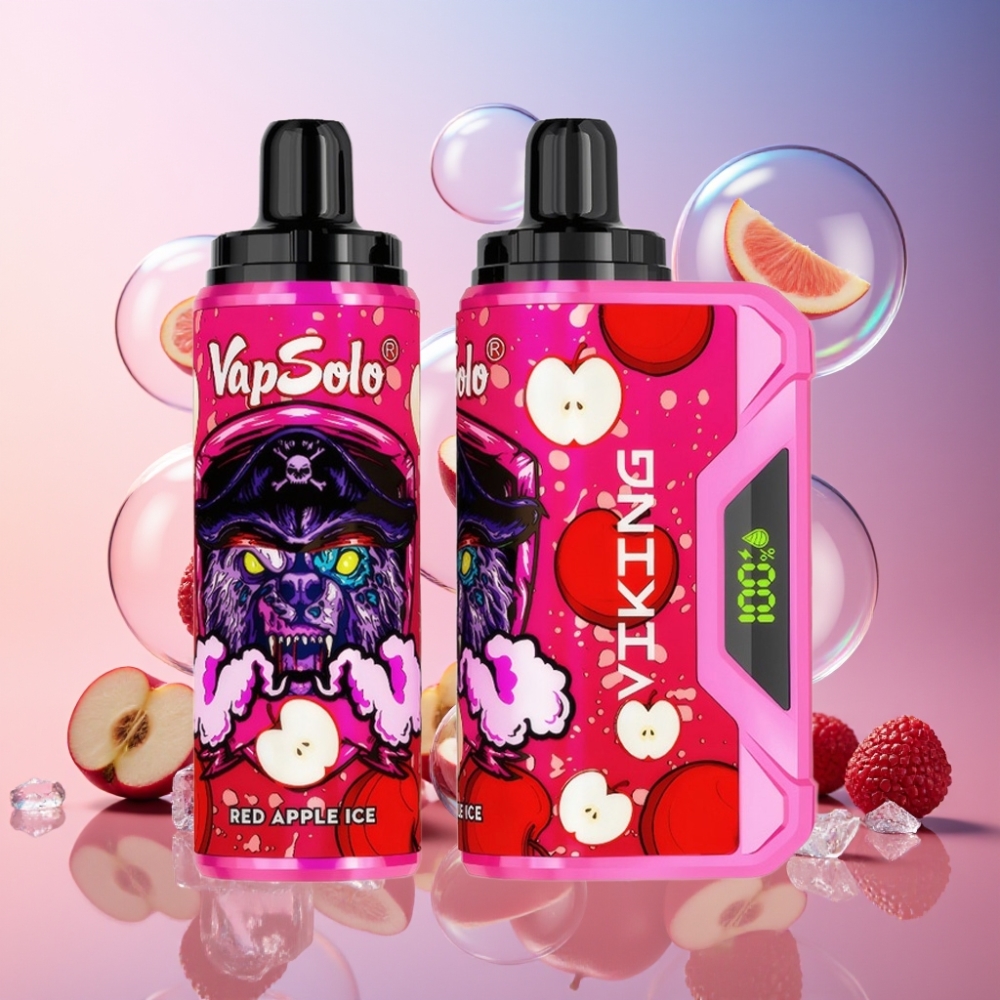 VapSolo VIKING 12000 Puffs Einweg-Vape Roter Apfel Eis, 22ml, 20/50 mg/ml, Type-C, Schweiz Großhandel