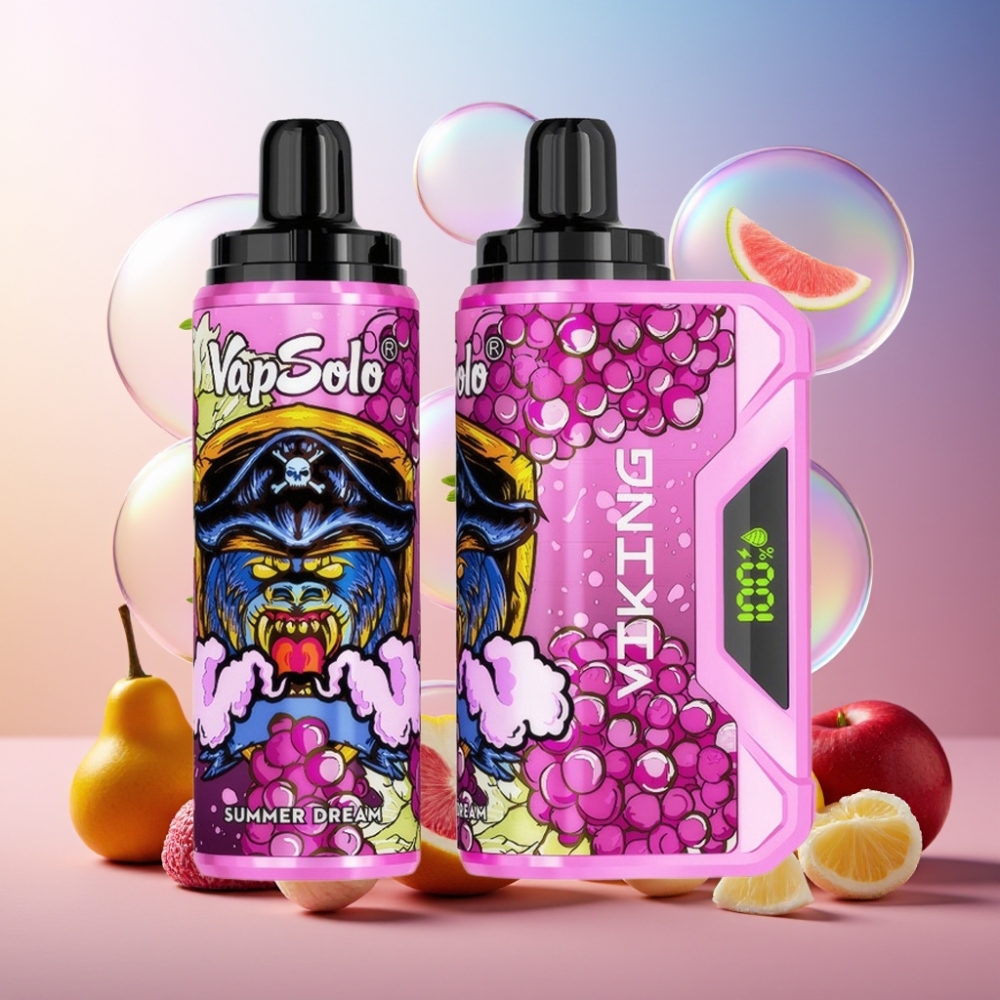 VapSolo VIKING 12000 Puffs Einweg-Vape Sommertraum – 22ml, 20/50 mg/ml, Type-C, LED-Display, Schweiz großhandel