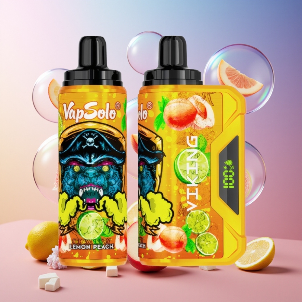 VapSolo VIKING 12000 Puffs Einweg-Vape Zitrone Pfirsich 22ml 20/50mg Schweiz Großhandel