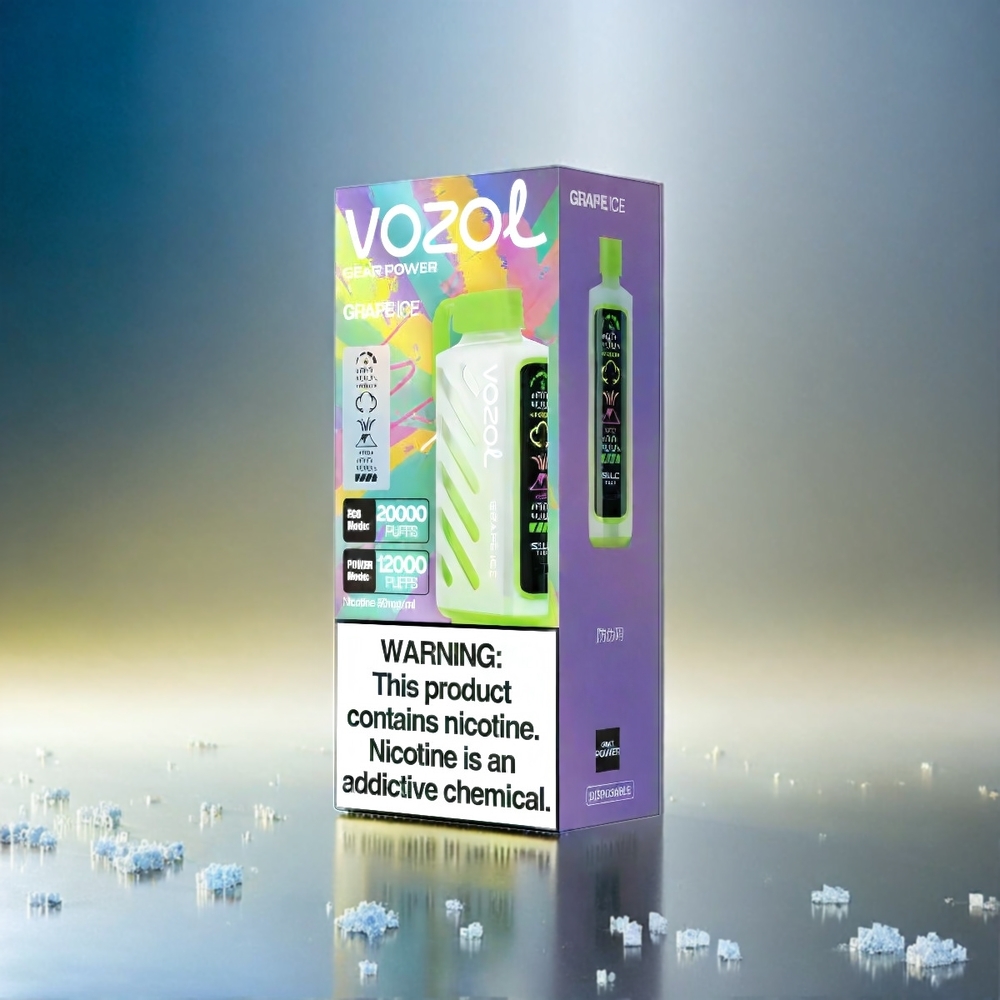 VOZOL Gear Power 20000 Puffs Grape Ice Schweiz Großhandel mit 20mL E-Liquid und Dual Mesh Coil