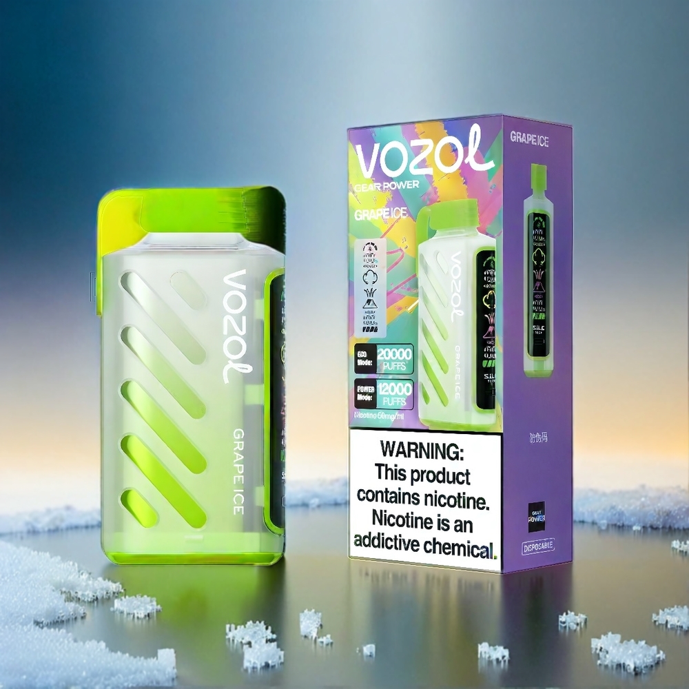 VOZOL Gear Power 20000 Puffs Grape Ice Schweiz Großhandel mit 20mL E-Liquid und Dual Mesh Coil