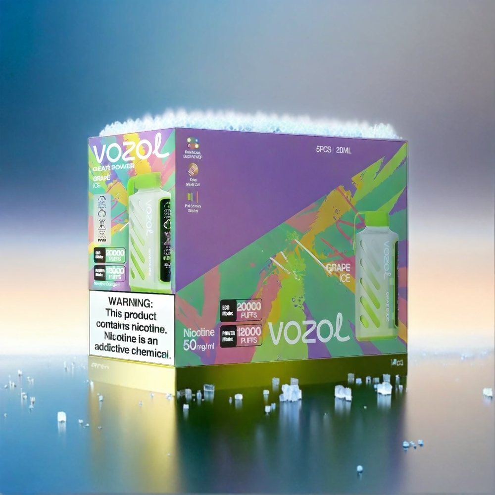 VOZOL Gear Power 20000 Puffs Grape Ice Schweiz Großhandel mit 20mL E-Liquid und Dual Mesh Coil