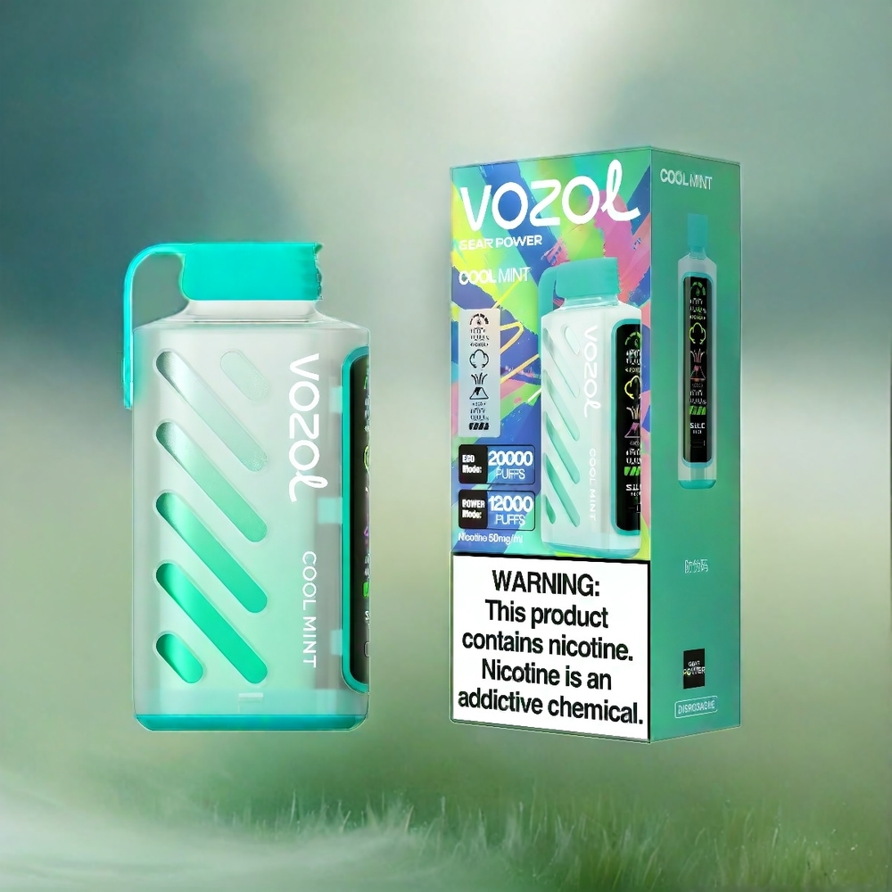 VOZOL Gear Power 20000 Puffs Mint Minze - 20mL, 5%, Dual Mesh Coil, Schweiz Großhandel