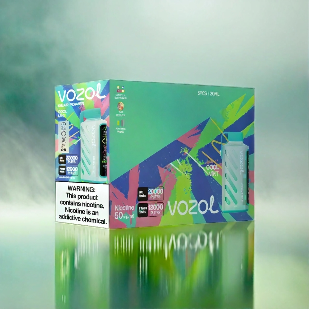 VOZOL Gear Power 20000 Puffs Mint Minze - 20mL, 5%, Dual Mesh Coil, Schweiz Großhandel