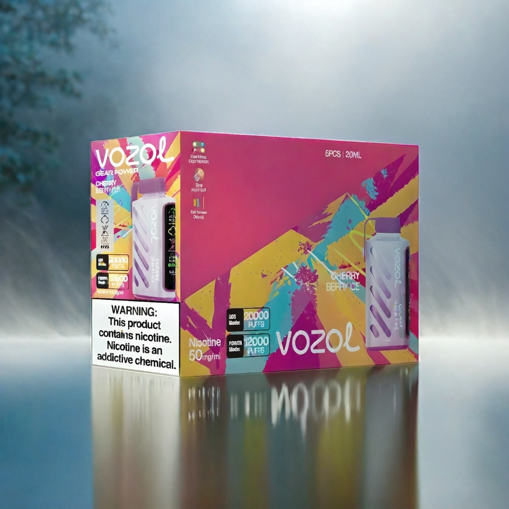 VOZOL Gear Power 20000 Puffs S.i.L.C. Tech, 20mL, 5%(50mg), Cherry Berry Ice, Schweiz Großhandel