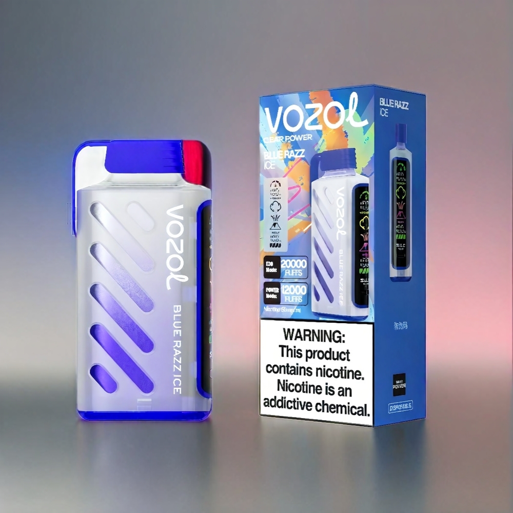 VOZOL Gear Power 20000 Puffs S.i.L.C. Tech Dual Mesh Coil 20mL Blue Razz Eis Schweiz Großhandel