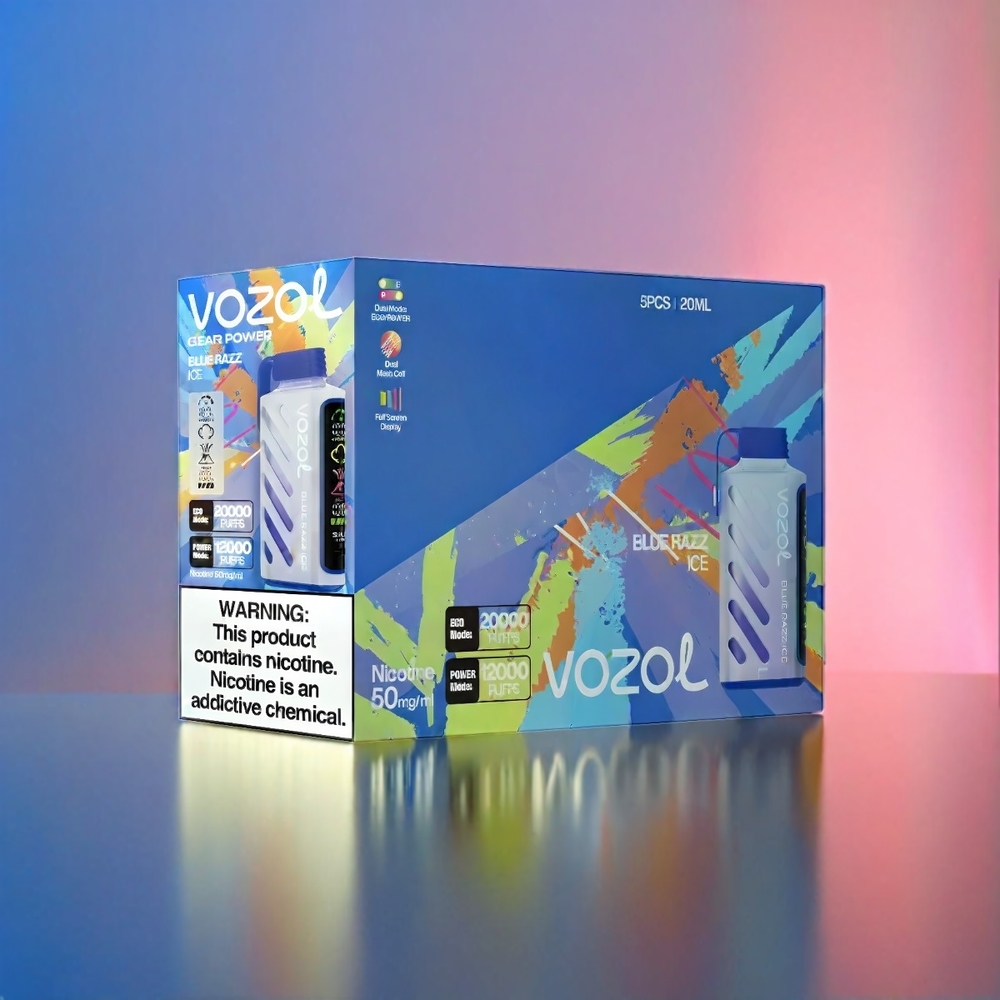 VOZOL Gear Power 20000 Puffs S.i.L.C. Tech Dual Mesh Coil 20mL Blue Razz Eis Schweiz Großhandel