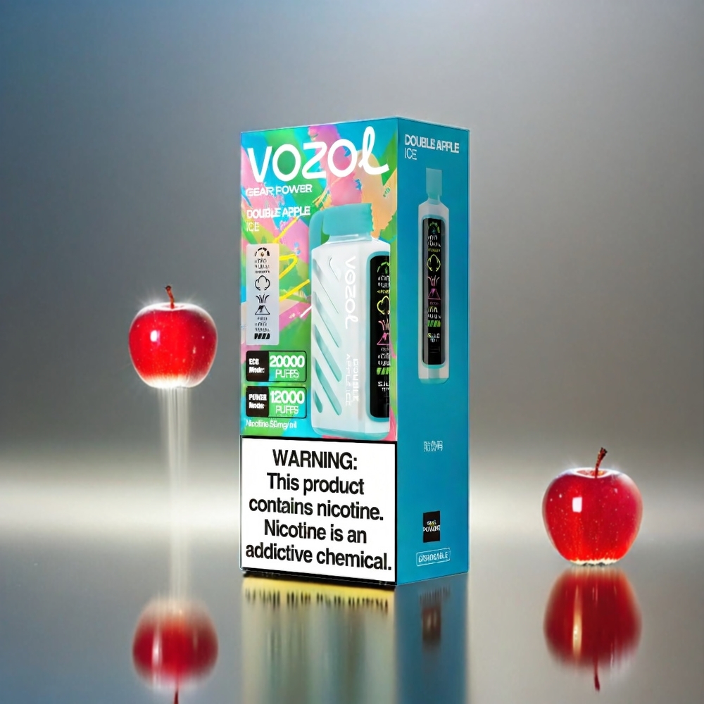 VOZOL Gear Power 20000 Puffs S.i.L.C. Tech Dual Mesh Coil 20mL Schweiz Großhandel - Doppelapfel Eis