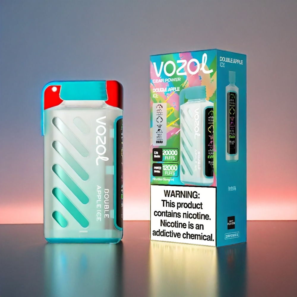 VOZOL Gear Power 20000 Puffs S.i.L.C. Tech Dual Mesh Coil 20mL Schweiz Großhandel - Doppelapfel Eis