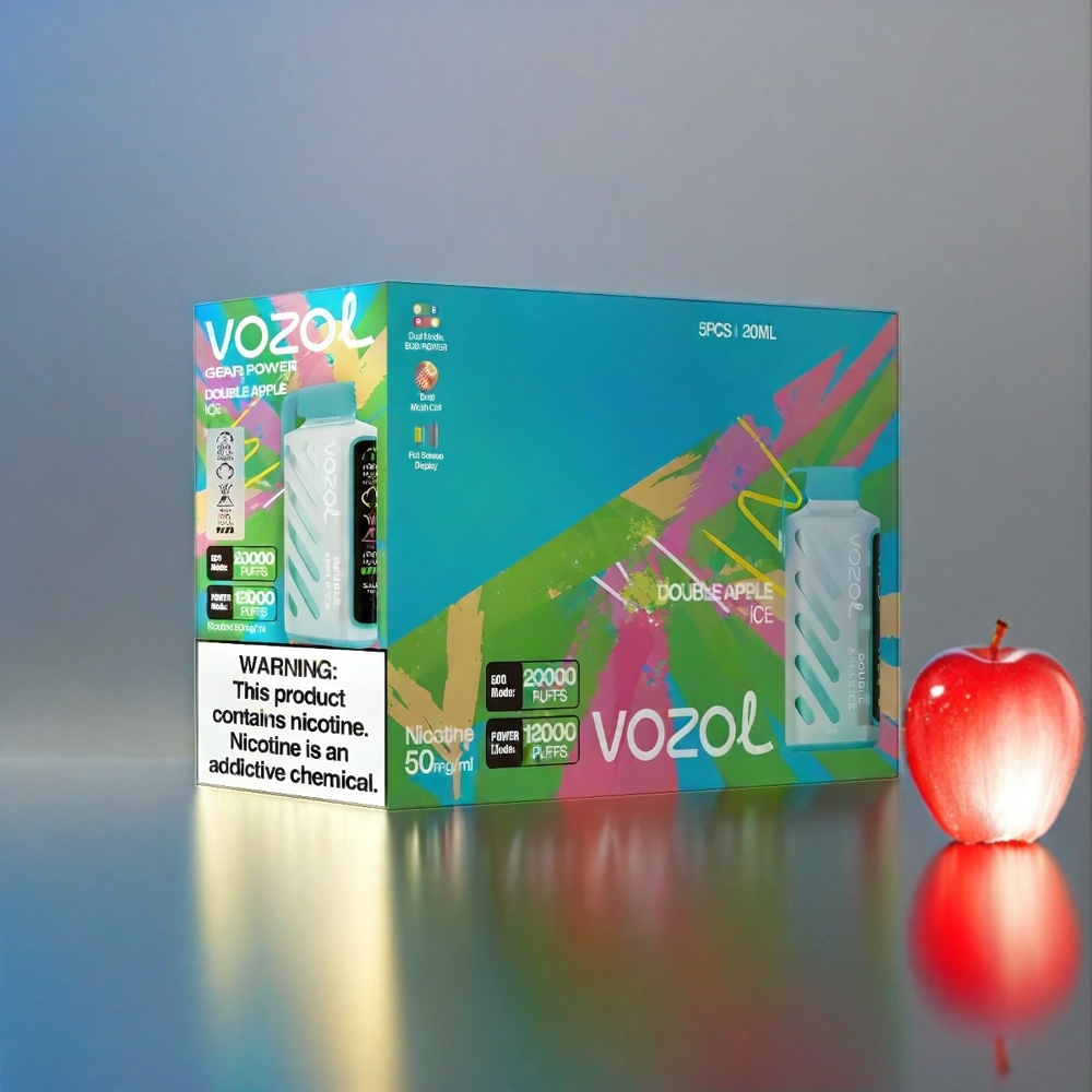 VOZOL Gear Power 20000 Puffs S.i.L.C. Tech Dual Mesh Coil 20mL Schweiz Großhandel - Doppelapfel Eis