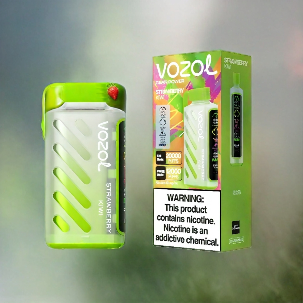 VOZOL Gear Power 20000 Puffs S.i.L.C. Tech Dual Mesh Coil 20mL Schweiz Großhandel Erdbeer Kiwi