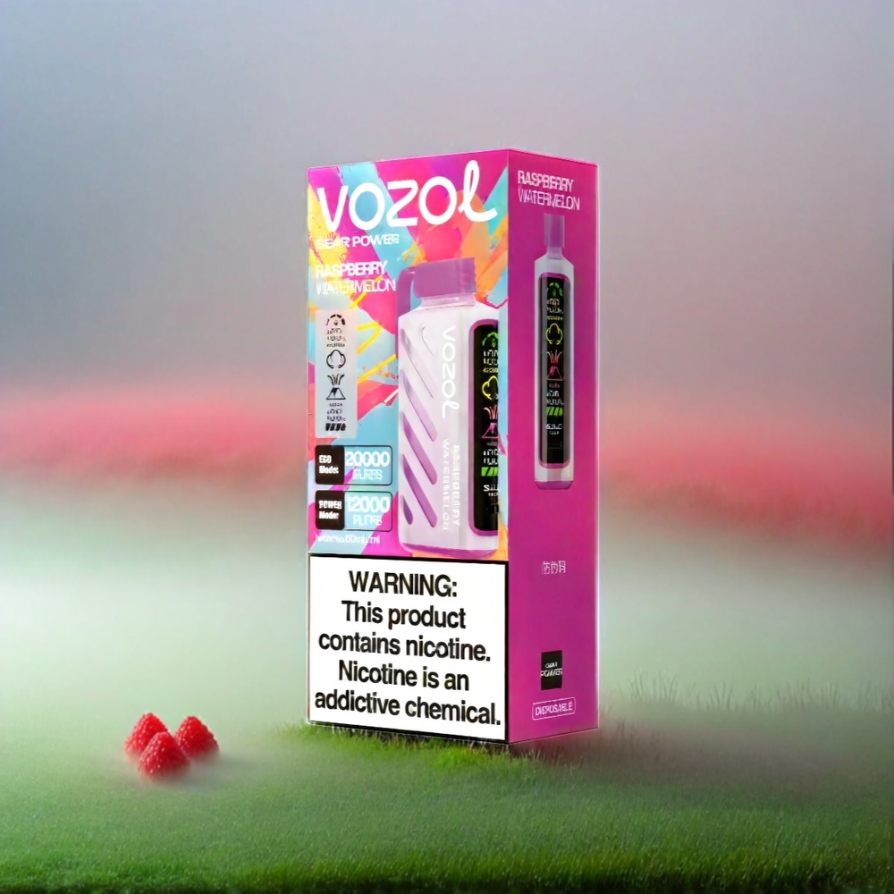 VOZOL Gear Power 20000 Puffs Schweiz Großhandel – 20mL, 5%(50mg), Dual Mesh Coil, Vollbild-Display – Himbeere Wassermelone