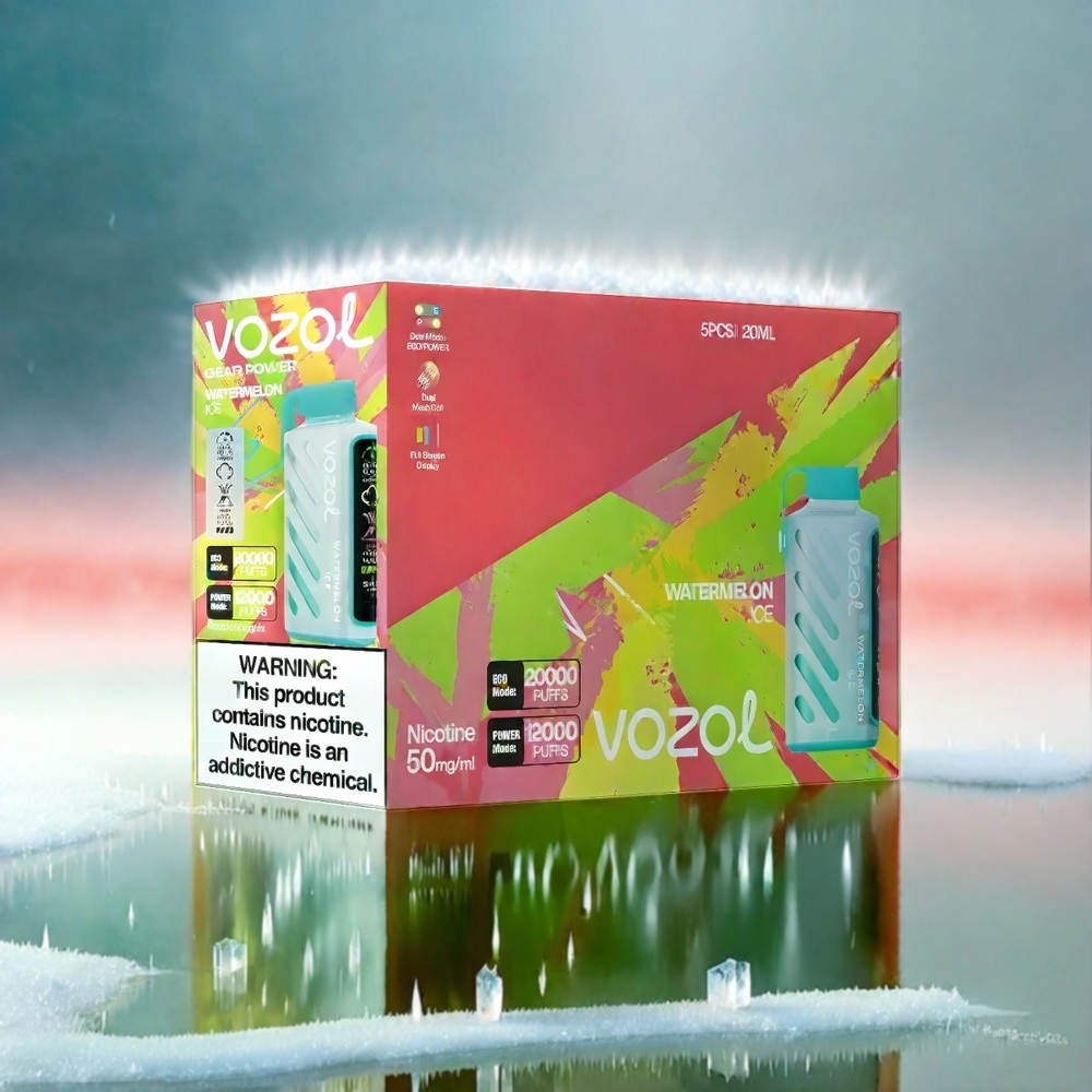 VOZOL Gear Power 20000 Puffs Schweiz großhandel – 20mL, Dual Mesh Coil, S.i.L.C. Tech, Wassermelone Eis