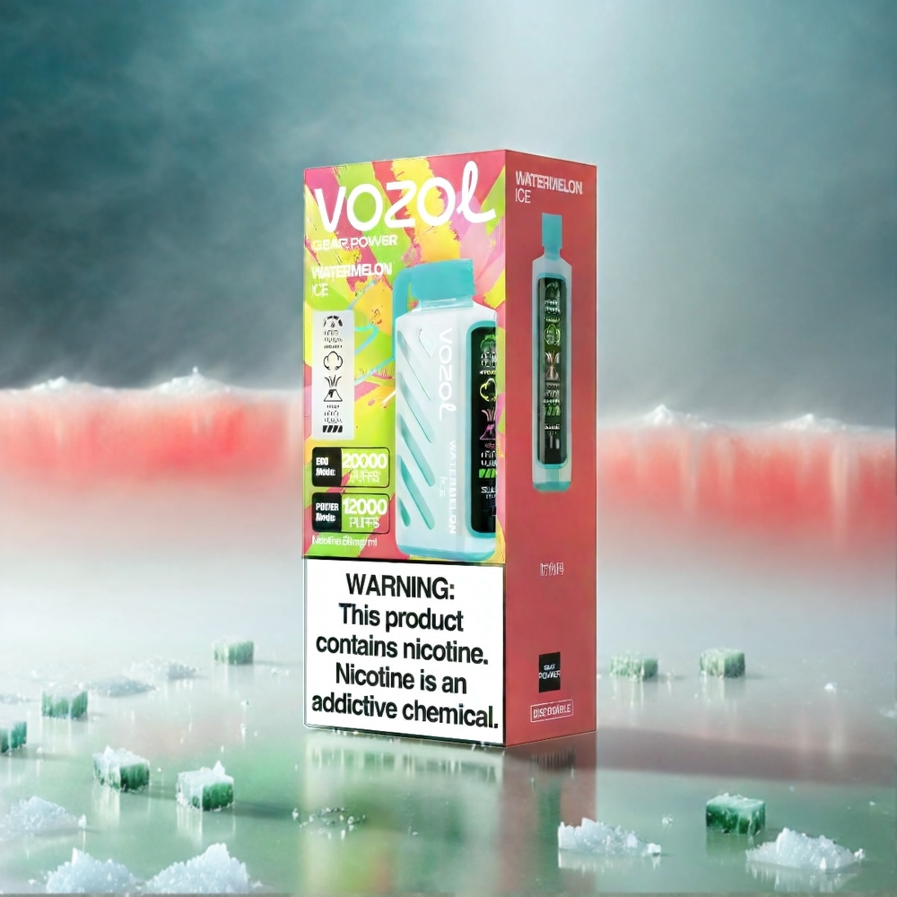 VOZOL Gear Power 20000 Puffs Schweiz großhandel – 20mL, Dual Mesh Coil, S.i.L.C. Tech, Wassermelone Eis
