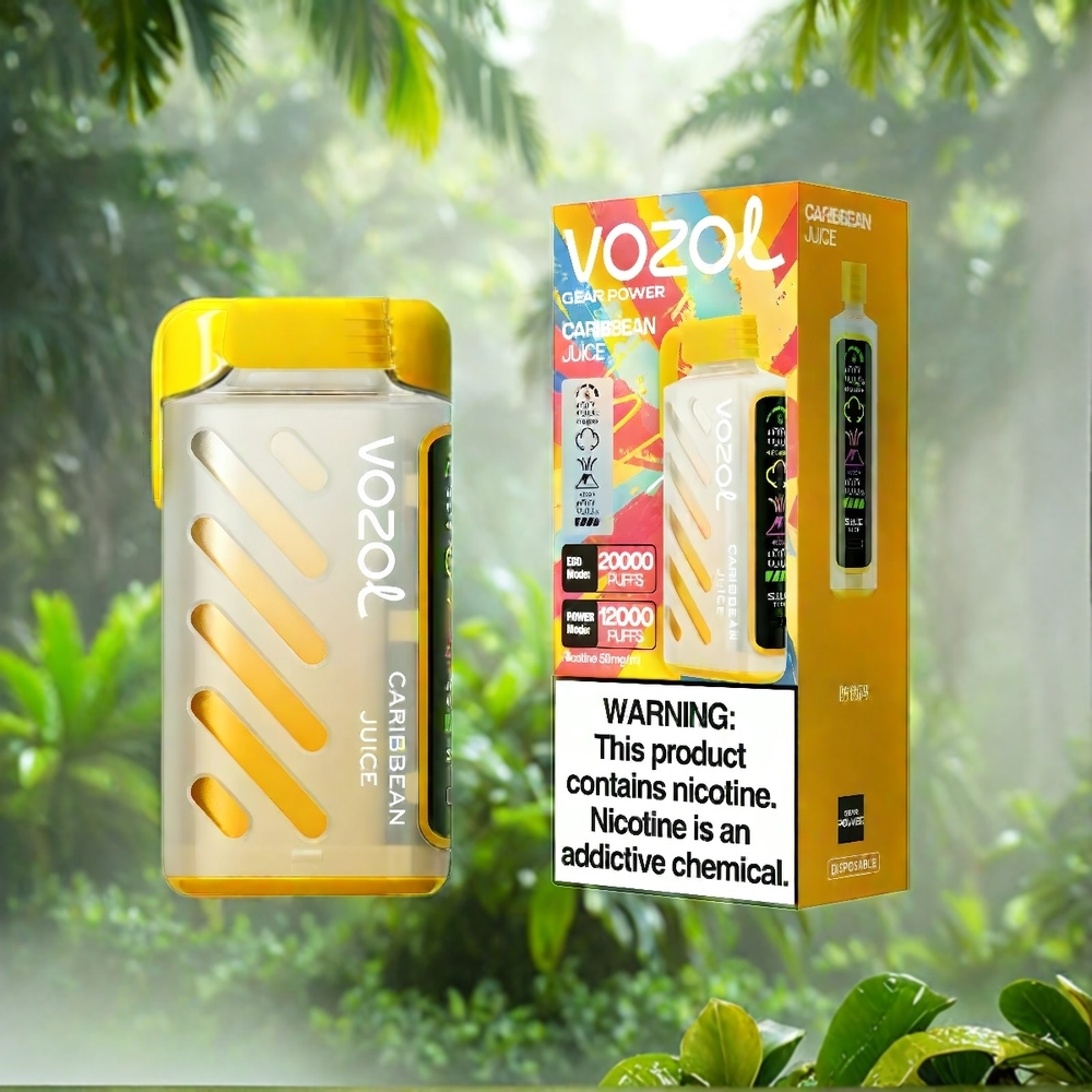 VOZOL Gear Power 20000 Puffs mit S.i.L.C. Tech, 20mL, 5% Nikotin, Caribbean Juice – Schweiz Großhandel