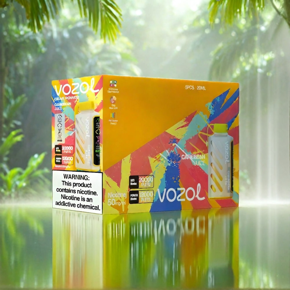VOZOL Gear Power 20000 Puffs mit S.i.L.C. Tech, 20mL, 5% Nikotin, Caribbean Juice – Schweiz Großhandel