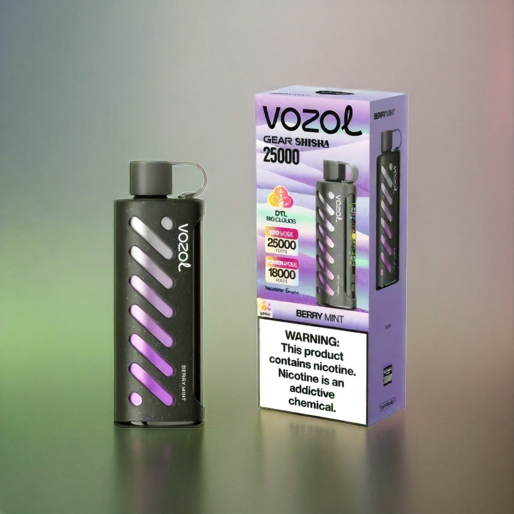 VOZOL Gear Shisha 25000 Puffs Berry Minze (Beerenminze) mit Dual Mesh, 1000mAh, 3mg/5mg Schweiz Großhandel