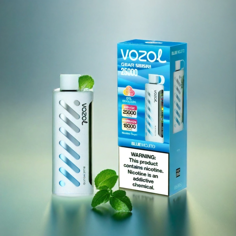 VOZOL Gear Shisha 25000 Puffs Blue Mojito – 1000mAh, Dual Mesh, 3mg/ml/5mg/ml, Schweiz großhandel