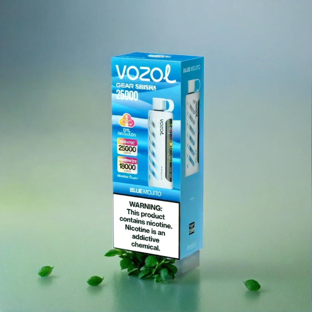 VOZOL Gear Shisha 25000 Puffs Blue Mojito – 1000mAh, Dual Mesh, 3mg/ml/5mg/ml, Schweiz großhandel