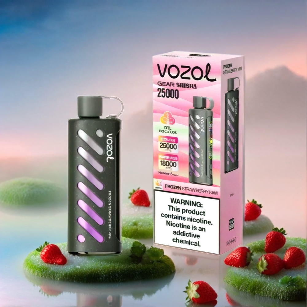 VOZOL Gear Shisha 25000 Puffs Frozen Strawberry Kiwi (30 Geschmacksrichtungen, Dual Mesh Dual Modes, 1000mAh) Schweiz Großhandel