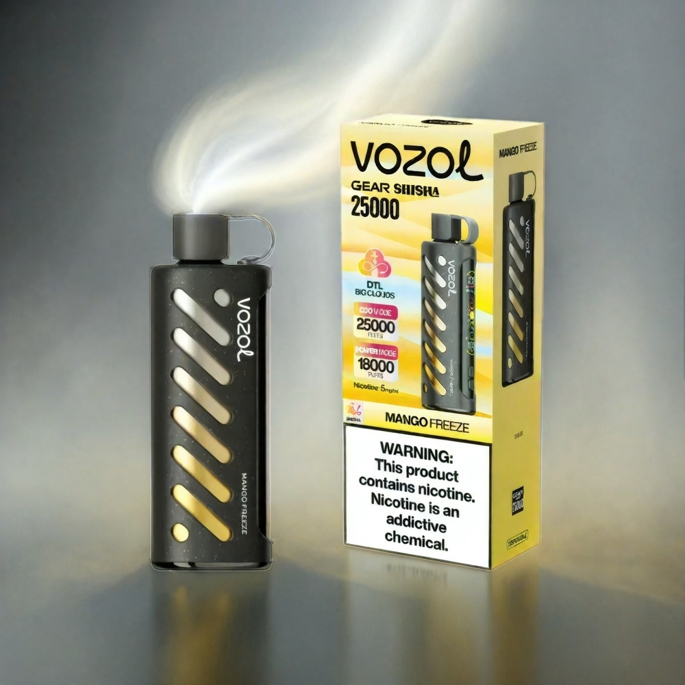 VOZOL Gear Shisha 25000 Puffs Schweiz Großhandel – 30 Geschmacksrichtungen, Dual Mesh Dual Modes, 1000mAh – Mango Freeze