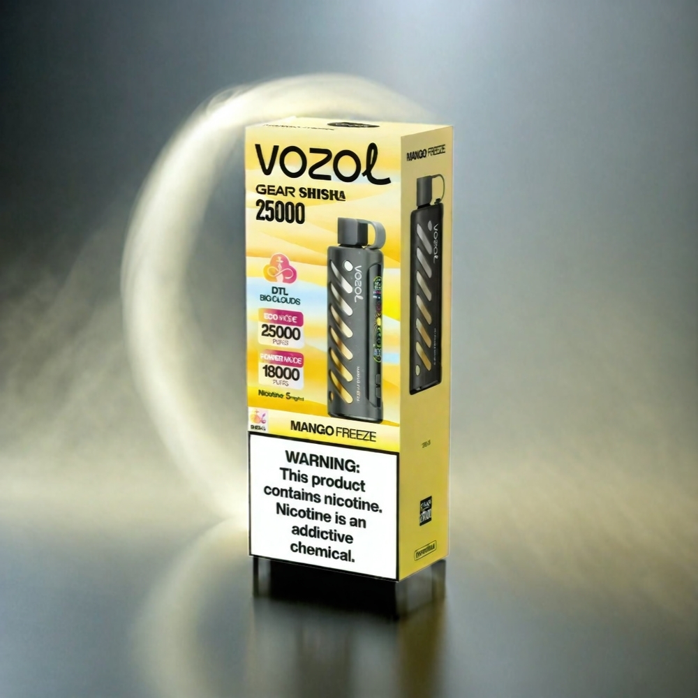 VOZOL Gear Shisha 25000 Puffs Schweiz Großhandel – 30 Geschmacksrichtungen, Dual Mesh Dual Modes, 1000mAh – Mango Freeze