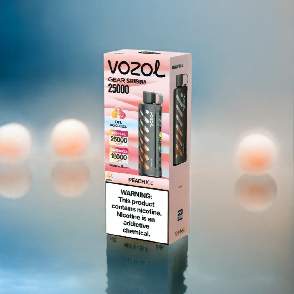 VOZOL Gear Shisha 25000 Puffs Schweiz Großhandel – 30 Geschmacksrichtungen, Dual Mesh Dual Modes, 1000mAh – Peach Ice
