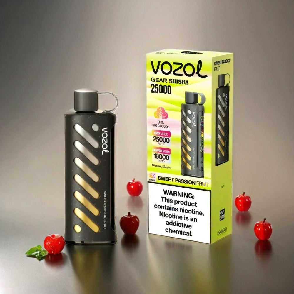 VOZOL Gear Shisha 25000 Puffs Schweiz Großhandel – 30 Geschmacksrichtungen, Dual Mesh Dual Modes, 1000mAh, Süße Passionsfrucht