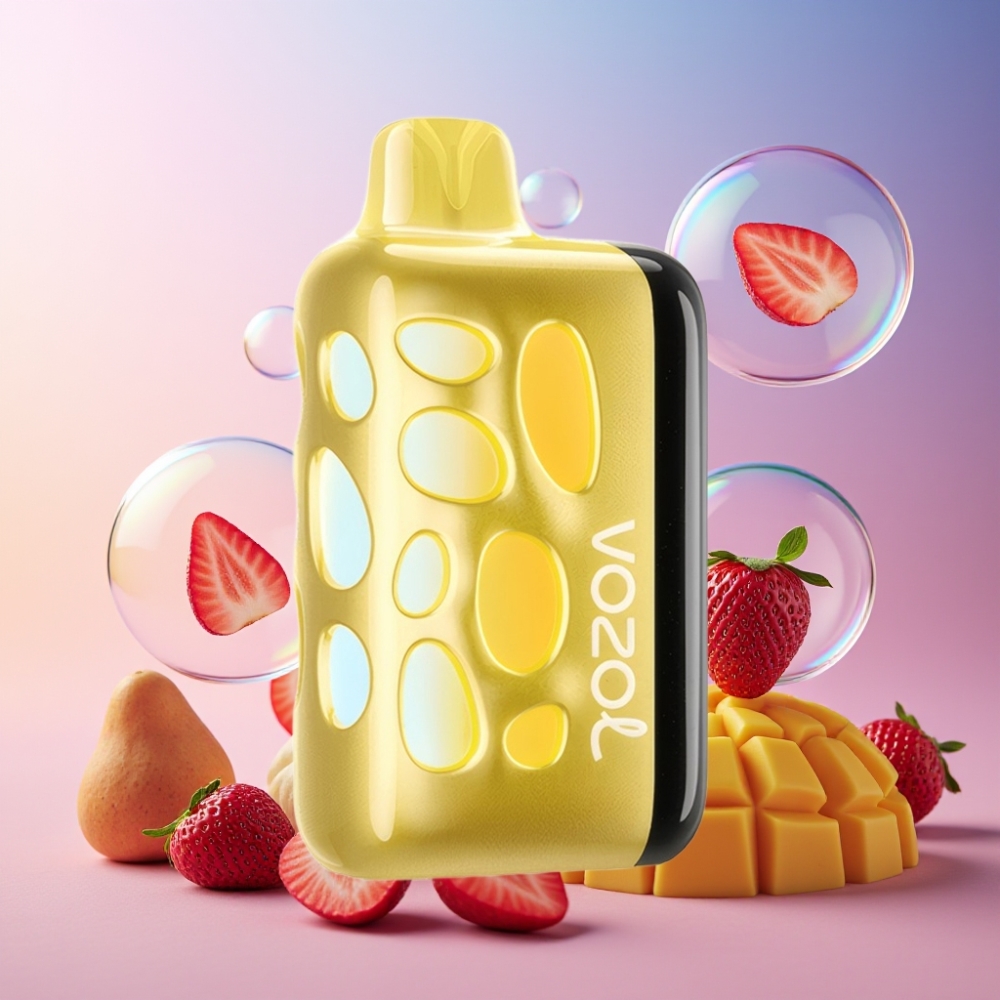 VOZOL RAVE 40000 Einweg-Vape Erdbeer Mango – 270° Leuchtendes Design, Party-Modus, 20/50mg/ml, 1000mAh, Schweiz Großhandel