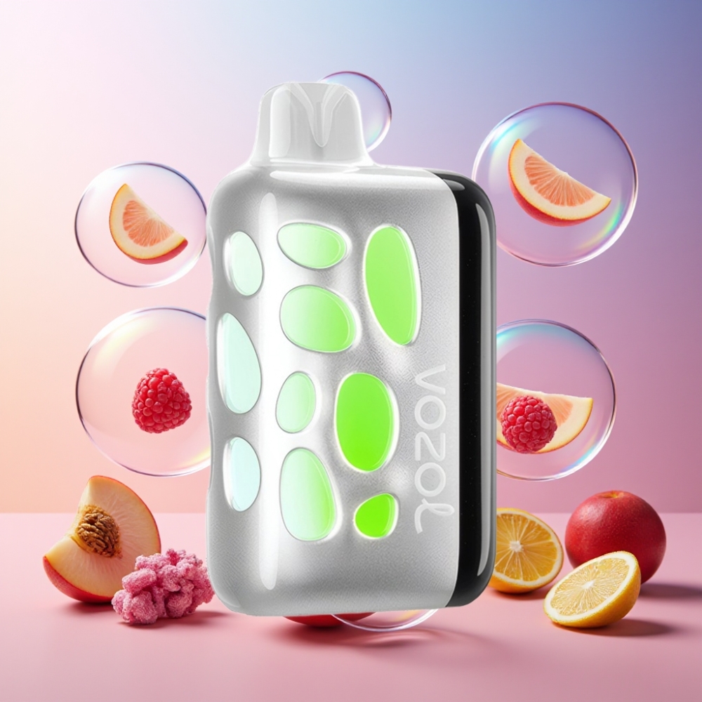 VOZOL RAVE 40000 Einweg-Vape Pfirsich Himbeere Limonade – 270° Vibrantes Leuchtdesign, 80% Ladung in 20 Min, 1000mAh, Schweiz Großhandel