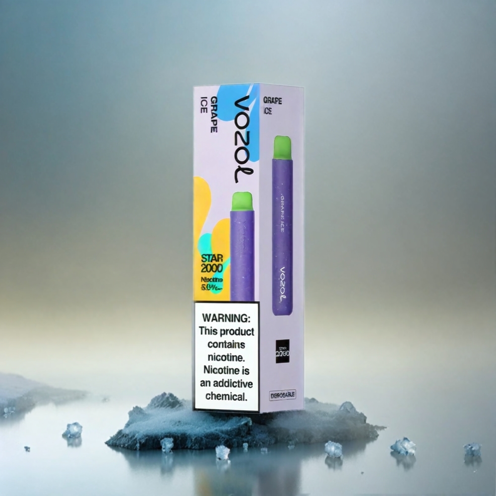 VOZOL Star 20000 Puffs mit 2,2\" HD-Spiegelbildschirm, Dual Mesh, 650mAh - Grape Ice (0mg/ml/20mg/ml/50mg/ml) - Schweiz Großhandel