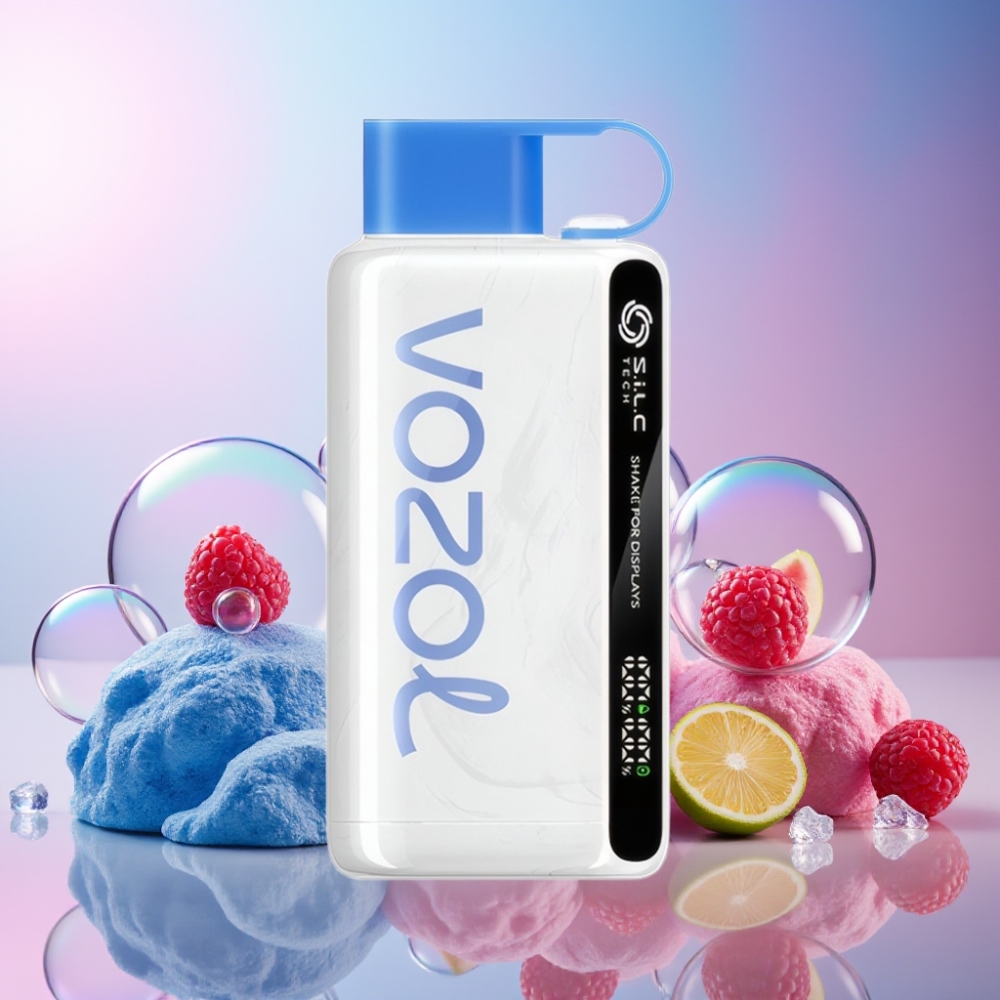 VOZOL STAR 9000/12000 Einweg-Vape Blaue Himbeere Eis mit Shake-Display, S.i.L.C TECH, 650mAh Akku, Schweiz Großhandel