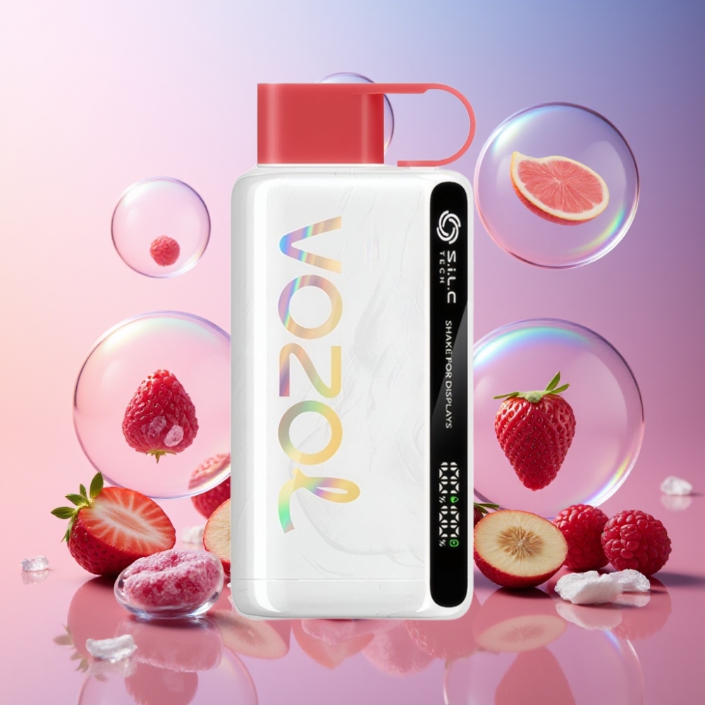 VOZOL STAR 9000/12000 Einweg-Vape Erdbeere Himbeere Kirsche mit Shake-Anzeige, S.i.L.C TECH, 650mAh Akku, Schweiz Großhandel