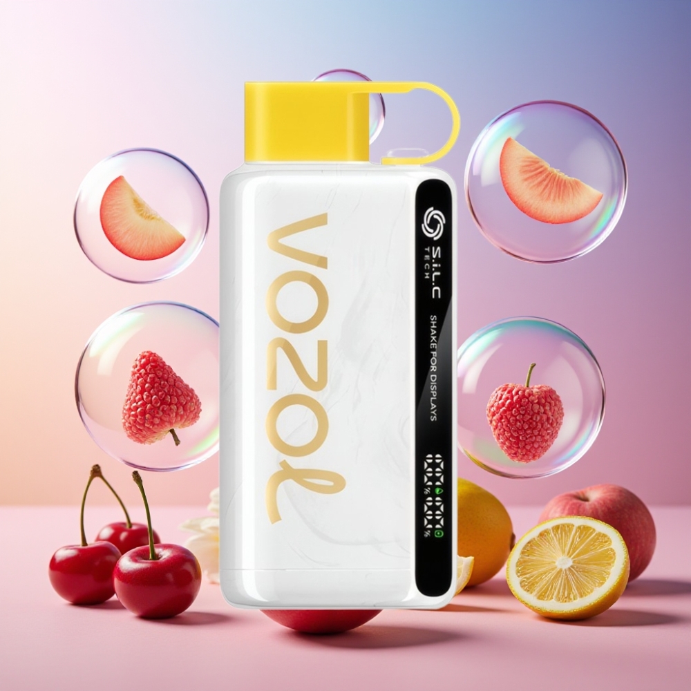 VOZOL STAR 9000/12000 Einweg-Vape Kirsch-Pfirsich-Limonade mit Shake-Funktion, S.i.L.C TECH, 650mAh Akku, Schweiz Großhandel