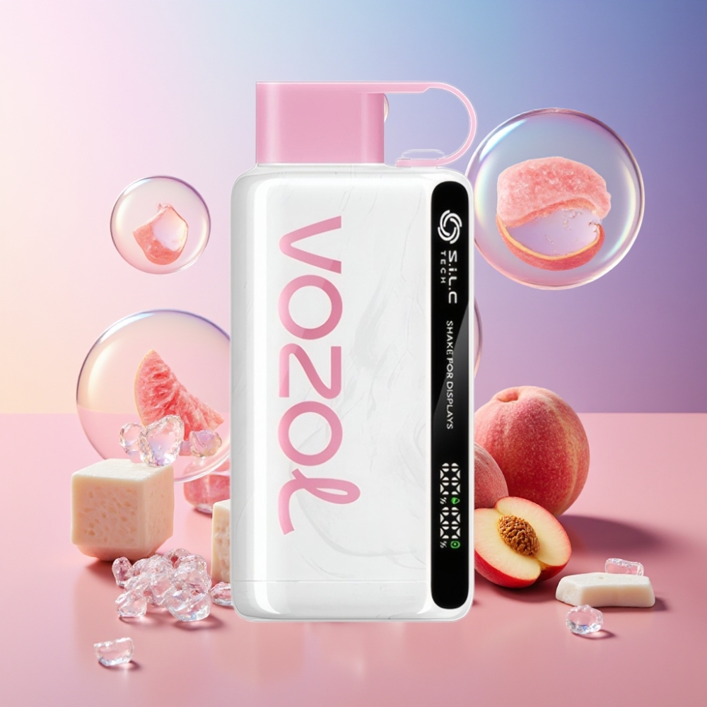 VOZOL STAR 9000/12000 Einweg-Vape Pfirsich Eis - Schütteln für Display, S.i.L.C TECH, 30% schnellere Aufladung, Schweiz Großhandel