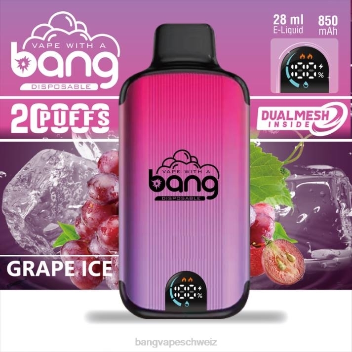 4X0J3 Bang Vape Digital Smart Screen 20000 Züge - Bang Vape nicotine Einweg