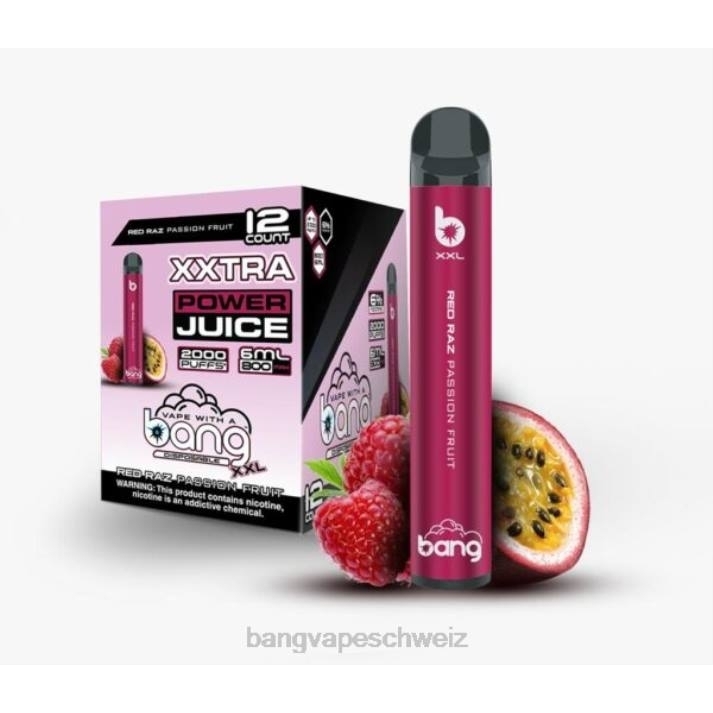 4X0J22 Bang Vape XXL 2000 Züge - Bang disposable vape review Rote Raz-Passionsfrucht