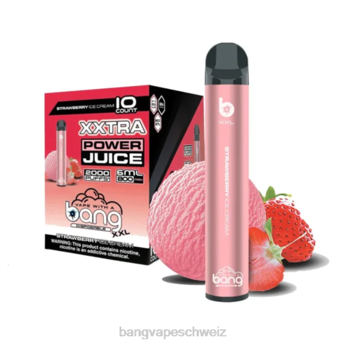 4X0J23 Bang Vape XXL 2000 Züge - Bang Vape nicotine Erdbeereis