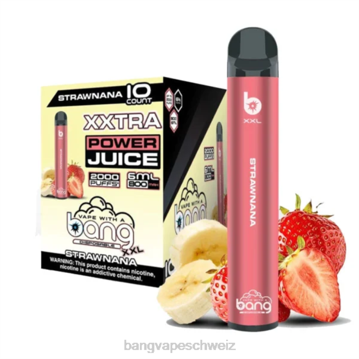 4X0J25 Bang Vape XXL 2000 Züge - Vape Gang Schweiz Strawnana